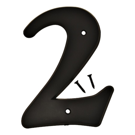 Hy-Ko 6In Black Plastic Number 2, 5PK A30202